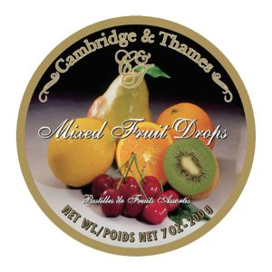 Cambridge & Thames Mixed Fruit Drops 200gr upside