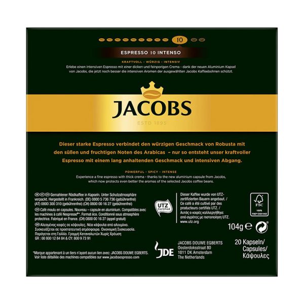 Jacobs Espresso 10 Intenso - back view