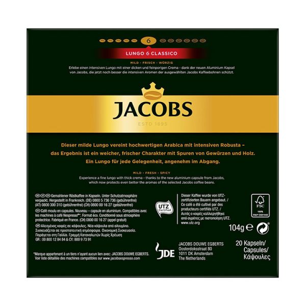 Jacobs Lungo 6 Classico - back view