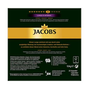 Jacobs Lungo 8 Intenso Coffee Capsules 104g - Back view