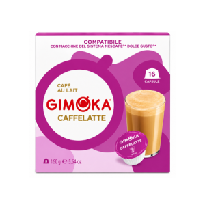Gimoka Dolce Gusto Compatible Caffè Latte Capsules | 16 Capsules | Creamy Italian Coffee & Milk Beverage