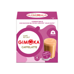 Gimoka Dolce Gusto Compatible Caffè Latte Capsules | 16 Capsules | Creamy Italian Coffee & Milk Beverage