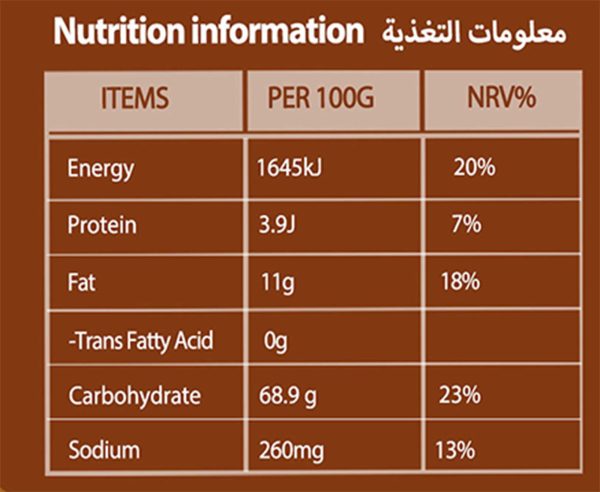 Instant Oat Drink Nutrition Information