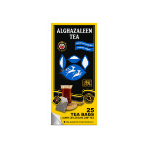 Alghazaleen Super Ceylon Earl Grey Tea | 25 Tea Bags | Premium Ceylon Black Tea with Bergamot
