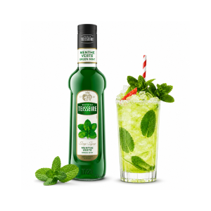 Teisseire Green Mint Syrup | 700ml | Premium Green Mint Flavored Beverage Syrup | Café Style Drink Mixer