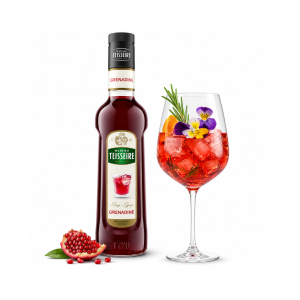 Teisseire Grenadine Syrup | 700ml | Premium Grenadine Flavored Beverage Syrup | Café Style Drink Mixer