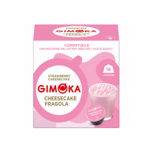 Gimoka Dolce Gusto Compatible Strawberry Cheesecake Capsules | 16 Capsules | Creamy Dessert-Flavored Coffee Beverage