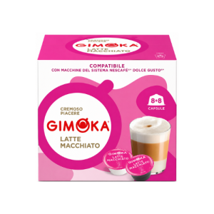 Gimoka Dolce Gusto Compatible Latte Macchiato Capsules | 16 Capsules | Creamy Italian Coffee & Milk Beverage