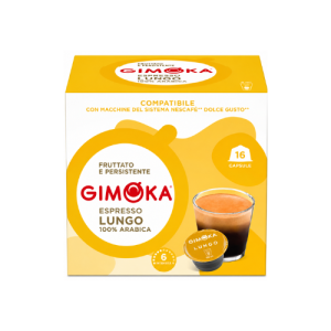Gimoka Dolce Gusto Compatible Lungo Capsules | 16 Capsules | Smooth Italian Long Espresso Coffee