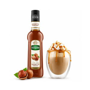 Teisseire Hazelnut Syrup | 700ml | Premium Hazelnut Flavored Beverage Syrup | Café Style Coffee & Dessert Syrup