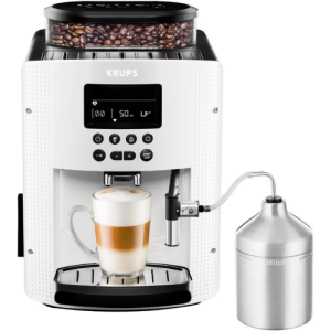 Krups EA8161 Automatic Espresso Coffee Machine | White | Bean-to-Cup Coffee Maker with Built-in Grinder