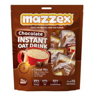 Mazzex Instant Oat Drink Chocolate | 450g | Chocolate Oat Drink Mix | Vegan Instant Oat Beverage