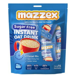 Mazzex Instant Oat Drink Sugar-Free | 450g | Dairy-Free Sugar-Free Oat Drink Mix | Vegan Instant Oat Beverage
