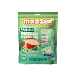 Mazzex Instant Oat Matcha Drink No Sugar Added | 450g | Dairy-Free Sugar-Free Matcha Oat Drink Mix | Vegan Instant Beverage