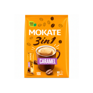 Mokate 3 in 1 Caramel Instant Coffee | 10 Sachets x 17g | Creamy Caramel Coffee Mix | 170g