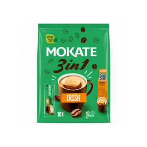Mokate 3 in 1 Irish Coffee Instant Coffee | 10 Sachets x 17g | Creamy Irish Coffee Flavoured Mix | 170g