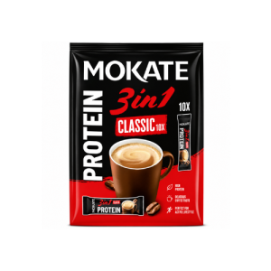Mokate 3 in 1 Protein Classic Instant Coffee | 10 Sachets x 17g | High Protein Coffee Mix | 170g