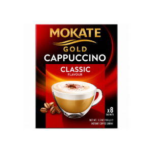 Mokate Gold Cappuccino Classic Instant Coffee | 8 Sachets x 12.5g | Premium Creamy Cappuccino Mix | 100g