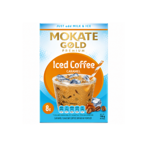 Mokate Gold Iced Coffee Caramel | 8 Sachets x 15g | Premium Instant Iced Coffee Mix | 120g