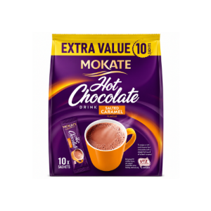 Mokate Hot Chocolate Salted Caramel Drink | 10 Sachets x 18g | Creamy Instant Salted Caramel Hot Chocolate | 180g