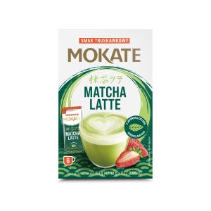 Mokate Matcha Latte Strawberry | 6 Sachets x 14g | Premium Instant Matcha Green Tea Latte with Strawberry | 84g