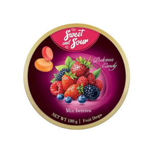 Mrs Sweet & Mr Sour Hard Candy Mix Berries | 180g | Assorted Berry Flavoured Hard Candy | Sweet & Sour Candy