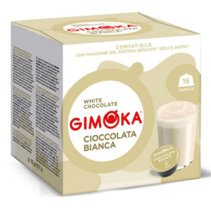 Gimoka Dolce Gusto Compatible White Chocolate Capsules | 16 Capsules | Creamy Italian White Chocolate Drink | 16 Capsules | Creamy Italian White Chocolate Drink