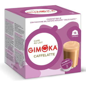 Gimoka Dolce Gusto Compatible Caffè Latte Capsules | 16 Capsules | Creamy Italian Coffee & Milk Beverage