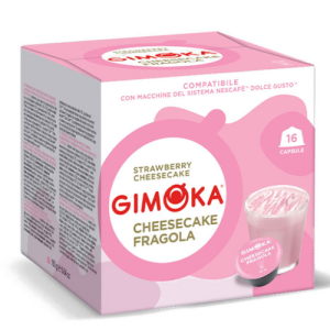 Gimoka Dolce Gusto Compatible Strawberry Cheesecake Capsules | 16 Capsules | Creamy Dessert-Flavored Coffee Beverage