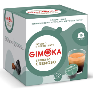 Gimoka Dolce Gusto Compatible Espresso Cremoso Capsules | 16 Capsules | Rich Italian Espresso Coffee