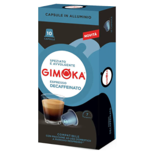 Gimoka Nespresso Compatible Espresso Decaffeinato Capsules | 10 Capsules | Decaffeinated Italian Coffee | Original Line Compatible