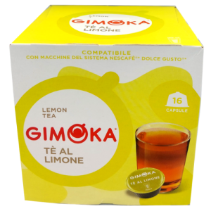 Gimoka Dolce Gusto Compatible Limone Tea Capsules | 16 Capsules | Refreshing Instant Limone Tea Beverage