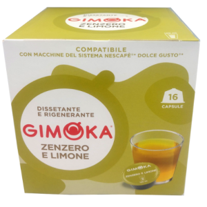 Gimoka Dolce Gusto Compatible Zenzero Limone Capsules | 16 Capsules | Ginger & Lemon Herbal Beverage