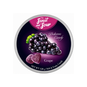 Mrs Sweet & Mr Sour Soft Candy Grape | 128g | Chewy Grape Flavored Soft Candy | Fruity Candy