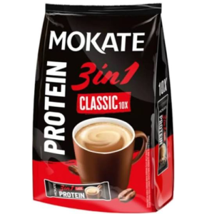 Mokate 3 in 1 Protein Classic Instant Coffee | 10 Sachets x 17g | High Protein Coffee Mix | 170g