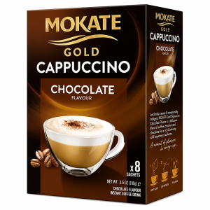 Mokate Gold Cappuccino Chocolate Instant Coffee | 8 Sachets x 12.5g | Creamy Chocolate Cappuccino Mix | 100g