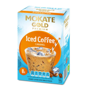 Mokate Gold Iced Coffee Caramel | 8 Sachets x 15g | Premium Instant Iced Coffee Mix | 120g
