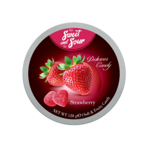 Mrs Sweet & Mr Sour Soft Candy Strawberry | 128g | Chewy Strawberry Flavored Soft Candy | Fruity Candy