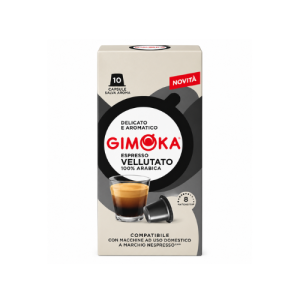Gimoka Nespresso Compatible Espresso Vellutato Coffee Capsules | 10 Capsules | Smooth & Velvety Italian Espresso | Compatible with Nespresso Original Machines